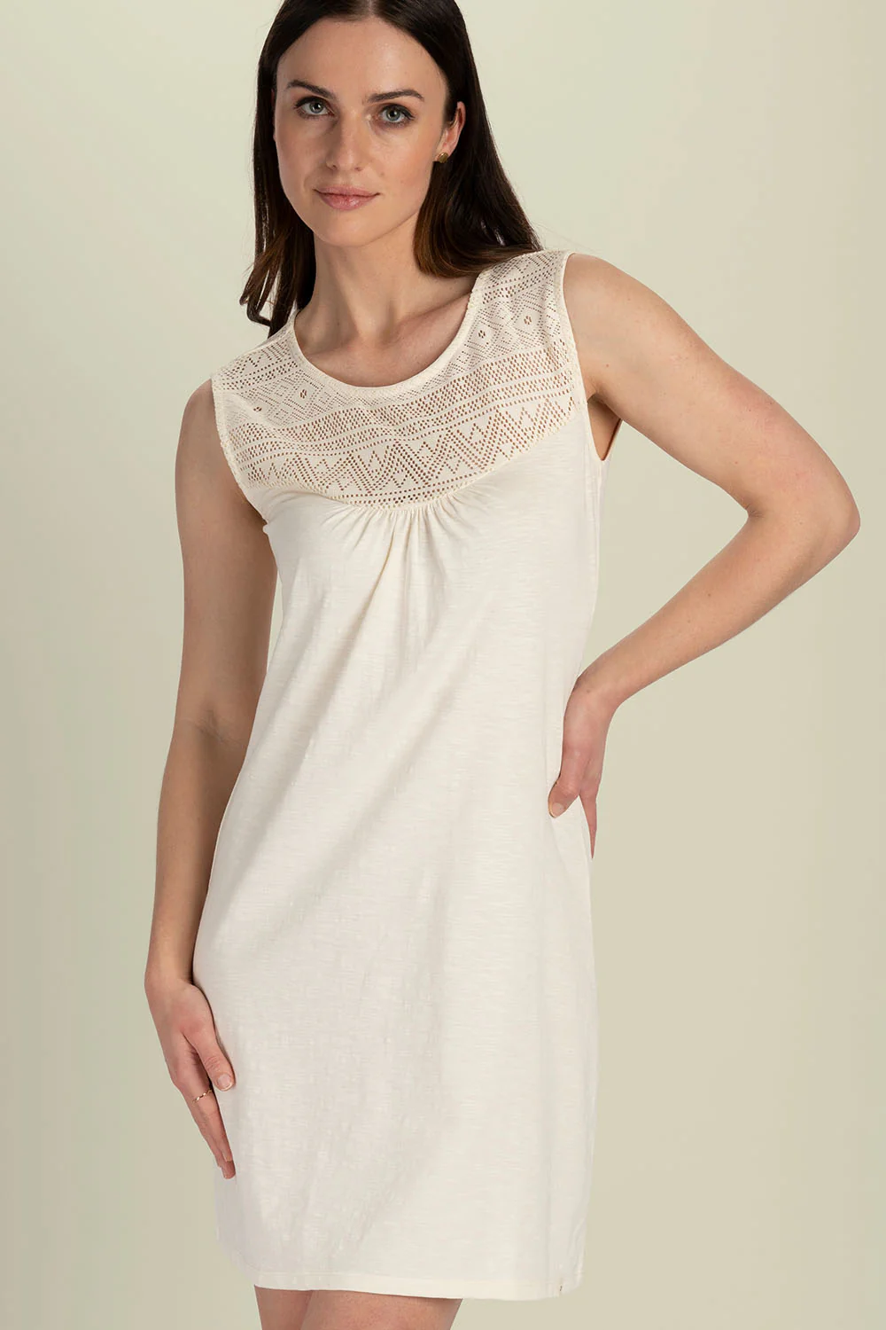 Jersey-Kleid mit Spitzendetails