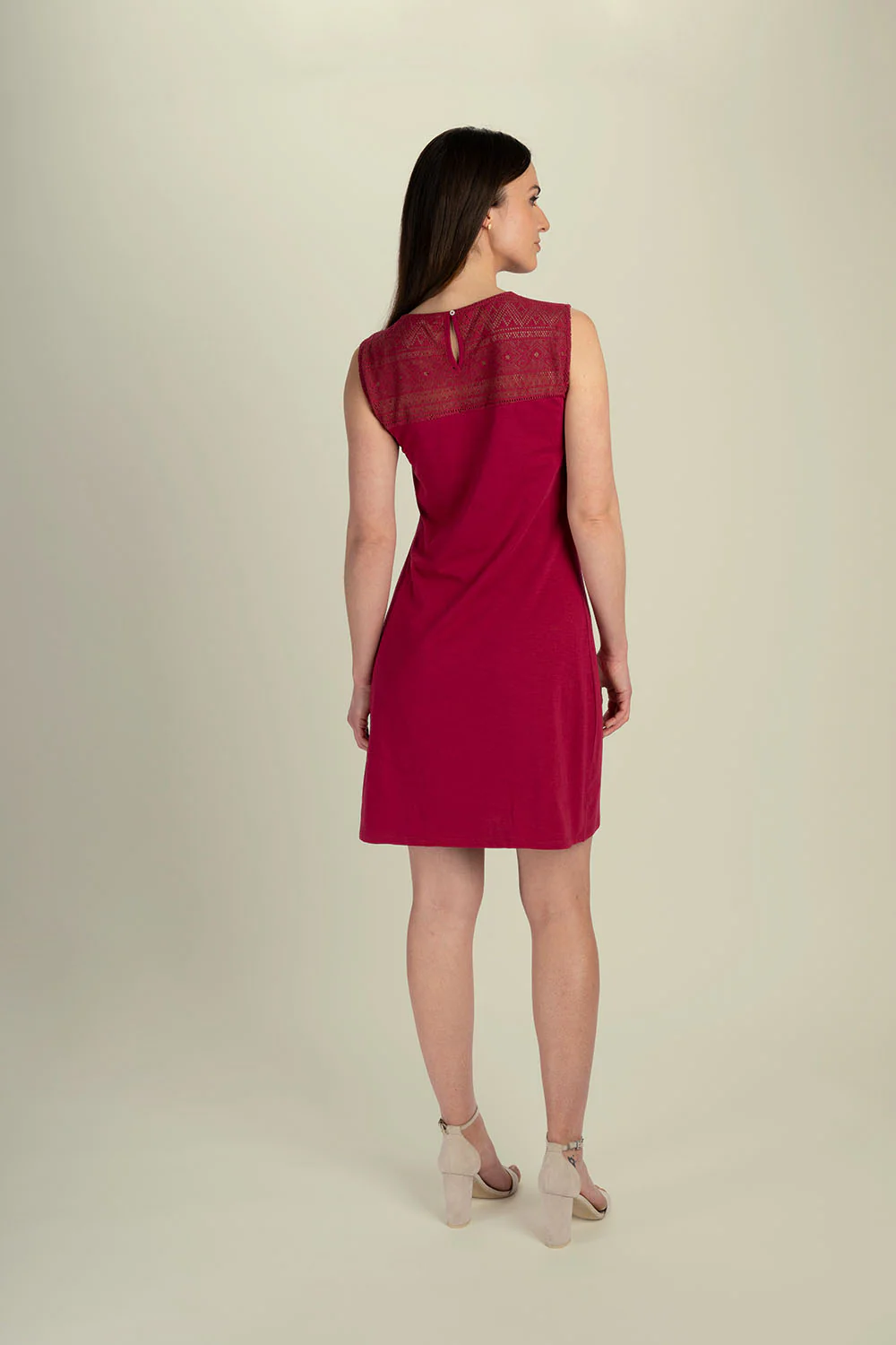 Jersey- Kleid mit Spitzendetails - Image 3